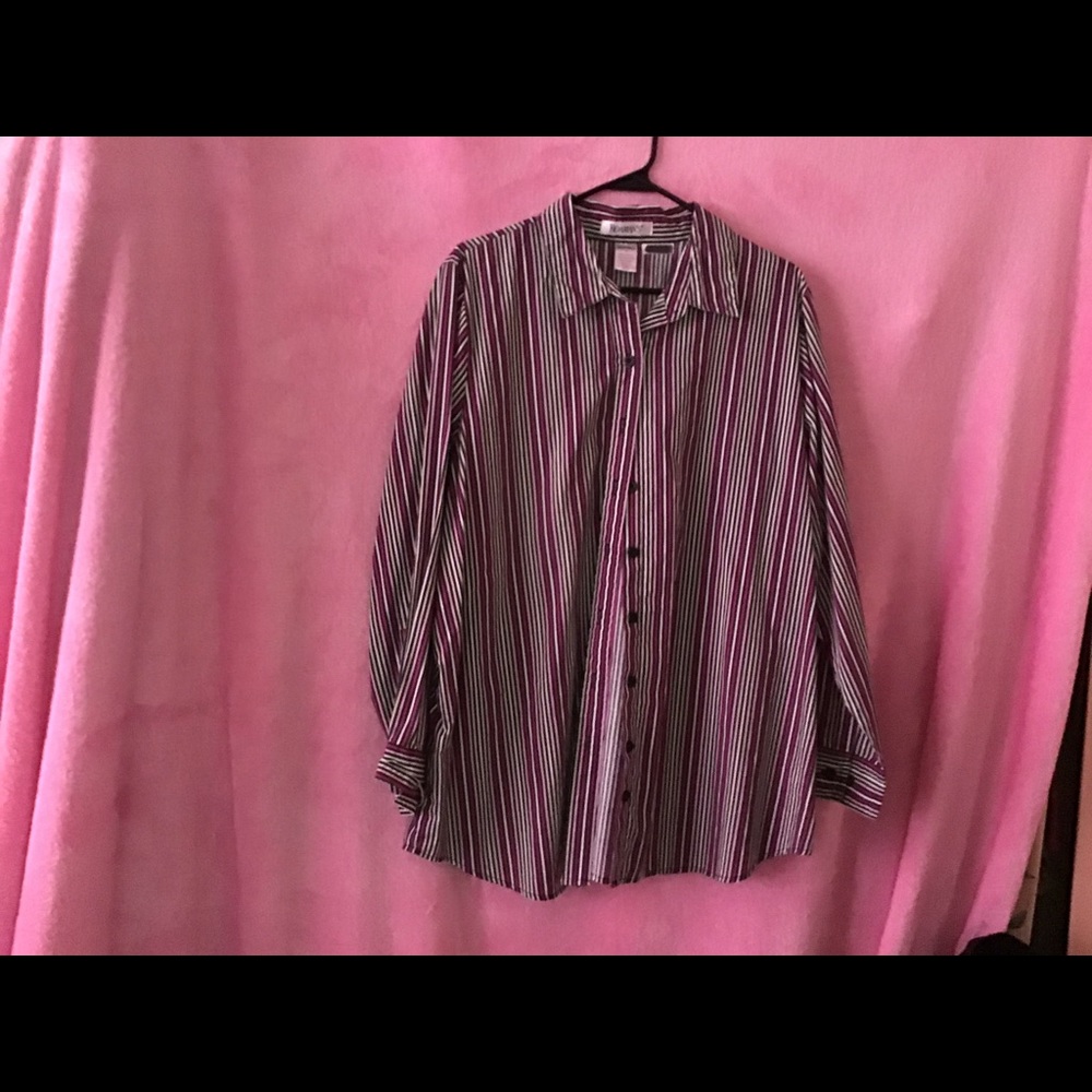 This blouse is multi colored stripe shirt